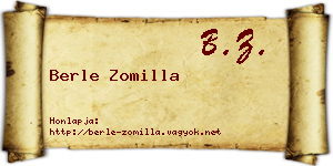 Berle Zomilla névjegykártya